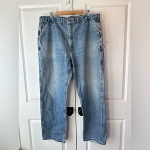Carhartt Men’s B237 DST Signature Denim Loose-Original Fit Jean (Size 44 X 34)